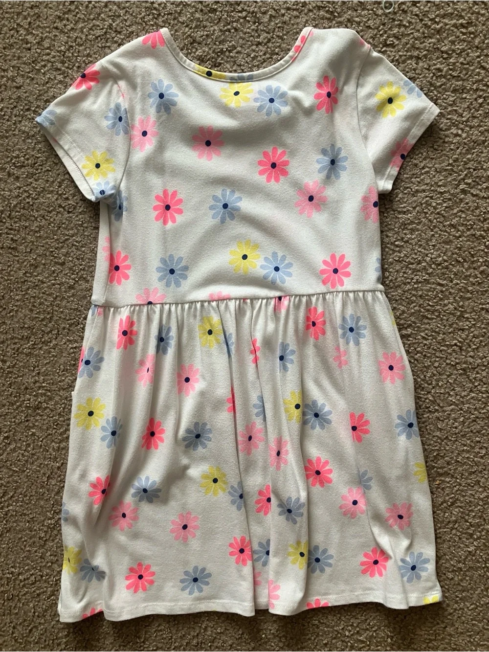 Cat & Jack Pink Bow Print and White Floral Cotton Dresses - Set of 2